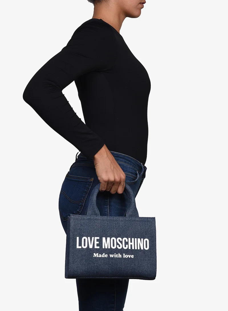 Love Moschino Signature Love Denim Shopper Tote